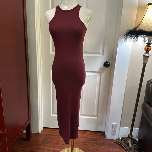white christmas dresses Burgundy Casual Tie Back Summer Maxi Dress main image 0